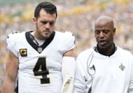 Derek Carr at New Orleans Saints v Green Bay Packers